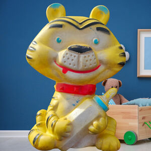 Alan Jay Vintage 1960s Yellow Tiger Baby Squeaker Toy Clarolyte
